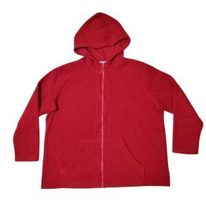 Speculation Womens Sz 1X Fleece Hoodie Full Zip Dark Red